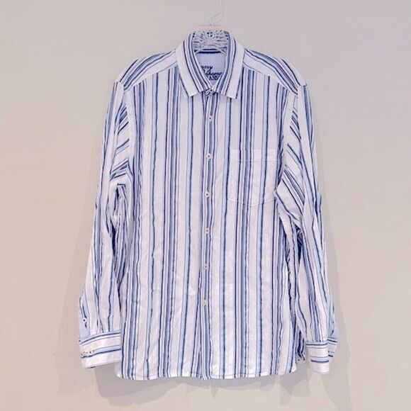 Tommy Bahama Jeans Men's Long Sleeve Cotton Button Down Striped Size Medium - Picture 5 of 6